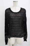 axes femme / レースアップ透かし編みニット Free ブラック H-26-01-20-059-AX-TO-NS-ZH