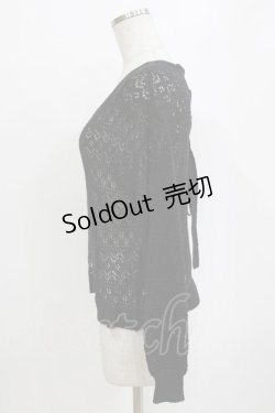 画像2: axes femme / レースアップ透かし編みニット Free ブラック H-26-01-20-059-AX-TO-NS-ZH