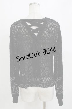 画像3: axes femme / レースアップ透かし編みニット Free ブラック H-26-01-20-059-AX-TO-NS-ZH