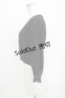 画像2: F&A / ドライフラワー釦透かし編み7分袖カーディガン Free BLACK H-26-01-20-060-LO-TO-NS-ZH