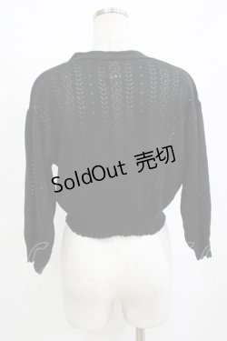 画像3: F&A / ドライフラワー釦透かし編み7分袖カーディガン Free BLACK H-26-01-20-060-LO-TO-NS-ZH