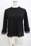 画像1: axes femme / レース重ねデザイン袖プルオーバー Free ブラック H-26-01-20-061-AX-TO-NS-ZH (1)
