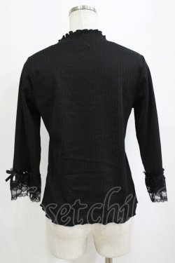 画像3: axes femme / レース重ねデザイン袖プルオーバー Free ブラック H-26-01-20-061-AX-TO-NS-ZH