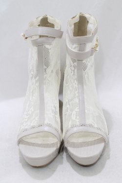 画像1: axes femme / オープントゥレースブーツ L(24.5cm) ベージュ H-26-01-20-074-AX-SH-NS-ZH