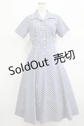 an another angelus / レトロギンガム開衿ワンピース Free BLUE×WH H-26-01-20-007-CA-OP-NS-ZH