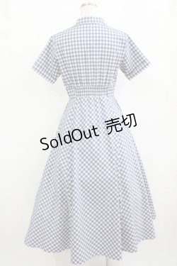 画像3: an another angelus / レトロギンガム開衿ワンピース Free BLUE×WH H-26-01-20-007-CA-OP-NS-ZH