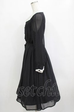 画像2: Fi.n.t / カットワーク開衿ドット柄ワンピース Free ブラック H-26-01-20-010-CA-OP-NS-ZH