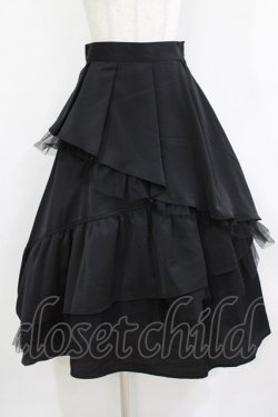 画像1: an another angelus / チュールレイヤードラッフルスカート Free BLACK H-26-01-20-013-CA-SK-NS-ZH