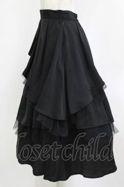 画像2: an another angelus / チュールレイヤードラッフルスカート Free BLACK H-26-01-20-013-CA-SK-NS-ZH