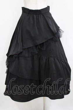 画像3: an another angelus / チュールレイヤードラッフルスカート Free BLACK H-26-01-20-013-CA-SK-NS-ZH