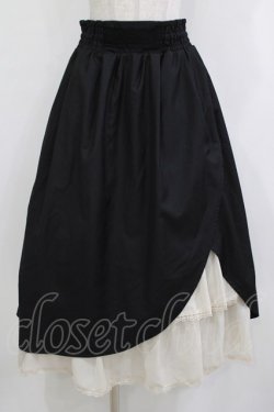 画像1: axes femme / スリット入りロングスカート M ブラック H-26-01-20-014-AX-SK-NS-ZH