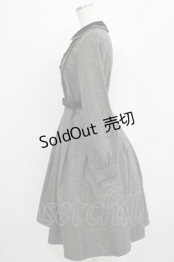 画像2: Fi.n.t / 別珍使いダブル釦チェックワンピース Free GREEN×NV H-26-01-20-016-CA-OP-NS-ZH