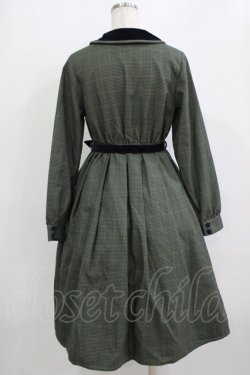 画像3: Fi.n.t / 別珍使いダブル釦チェックワンピース Free GREEN×NV H-26-01-20-016-CA-OP-NS-ZH