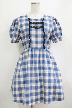 画像1: Jamie エーエヌケー / 合皮ベルトワンピース M ブルー H-26-01-20-018-LO-OP-NS-ZH