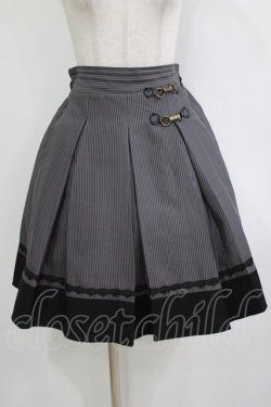 画像1: axes femme / ビット付きバイカラーストライプスカート M グレー H-26-01-20-022-AX-SK-NS-ZH