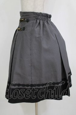 画像2: axes femme / ビット付きバイカラーストライプスカート M グレー H-26-01-20-022-AX-SK-NS-ZH