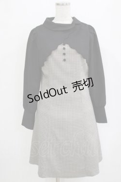 画像1: Fi.n.t / スカラップ使いレイヤードチェックワンピース Free BLACK×GY H-26-01-20-024-CA-OP-NS-ZH