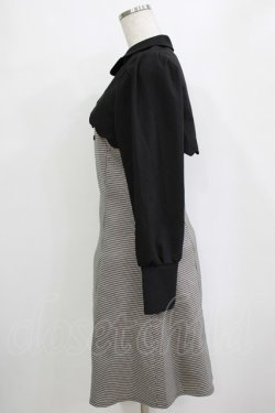 画像2: Fi.n.t / スカラップ使いレイヤードチェックワンピース Free BLACK×GY H-26-01-20-024-CA-OP-NS-ZH