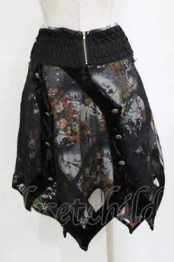 画像3: Ozz oneste / 異素材ハイウエストスカート  黒 H-26-01-21-024-OO-SK-KB-ZH