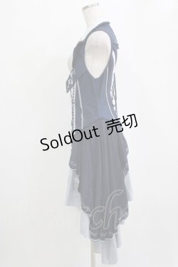 画像2: Ozz oneste / 薔薇刺繍オーバー付きベスト F 紺 H-26-01-21-027-OO-TO-KB-ZH