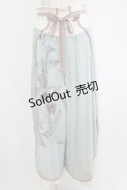 画像1: Ozz oneste / 和チャイナワイドパンツ  サックス H-26-01-21-038-OO-PA-KB-ZH