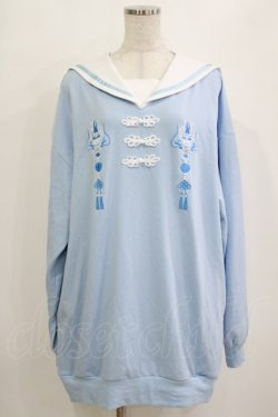 画像1: LISTEN FLAVOR / ドラゴンチャイナセーラーワンピ  サックス H-26-01-21-041-PU-OP-KB-ZH