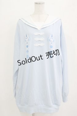 画像1: LISTEN FLAVOR / ドラゴンチャイナセーラーワンピ  サックス H-26-01-21-041-PU-OP-KB-ZH