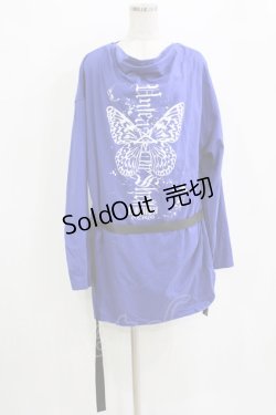 画像1: Deorart / ドレープネック・ベルト付バタフライカットソー L ブルー H-26-01-21-043-PU-TO-KB-ZH