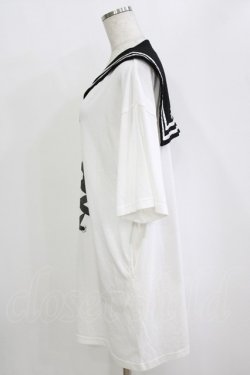 画像2: LISTEN FLAVOR / レースアップリボンセーラーワンピース  ホワイト H-26-01-21-044-PU-OP-KB-ZH