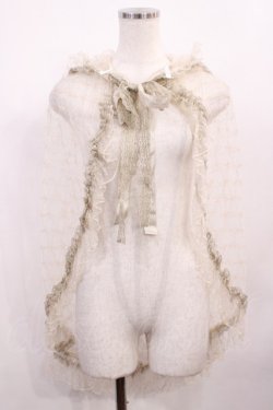 画像1: metamorphose / Magicalラメレースマント Free 生成り H-26-01-21-1039-ME-TO-NS-ZH