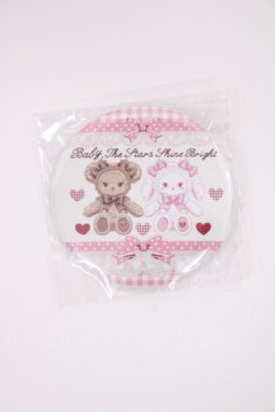 画像1: BABY,THE STARS SHINE BRIGHT / くみゃちゃんのSweet Heart Check柄缶バッジ  オフ/ピンク H-26-01-21-1010-BA-AC-NS-ZH