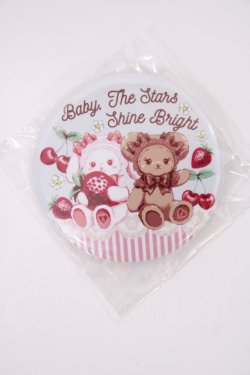 画像1: BABY,THE STARS SHINE BRIGHT / くみゃちゃんのCherry Strawberry柄缶バッジ  サックス/ピンク H-26-01-21-1011-BA-ZA-NS-ZH