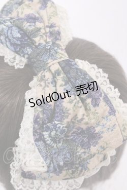 画像2: metamorphose / ゴブランプリントレース付きリボンヘッドドレス  ブルー H-26-01-21-1017-ME-AC-NS-ZH