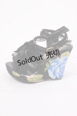 画像2: JESUS DIAMANTE / 新シシリアウエッジプリンセス S JAPONローズ柄ブルーローズ H-26-01-21-1026-JE-SH-NS-ZH