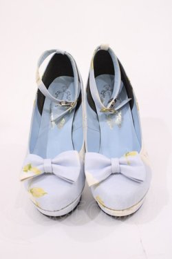 画像1: JESUS DIAMANTE / ロココLadyワンリボンパンプス S グランヴィルホワイトローズ・サックス H-26-01-21-1027-JE-SH-NS-ZH