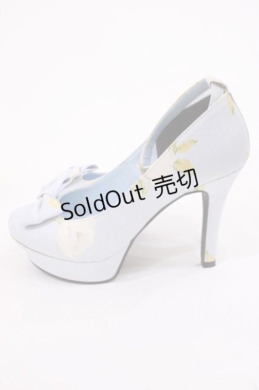 画像2: JESUS DIAMANTE / ロココLadyワンリボンパンプス S グランヴィルホワイトローズ・サックス H-26-01-21-1027-JE-SH-NS-ZH (2)