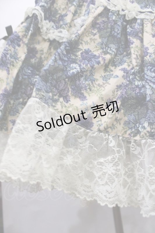 画像6: metamorphose / ゴブランプリントシャーリングティアードリボンジャンパースカート Free ブルー H-26-01-21-1035-ME-OP-NS-ZH (6)