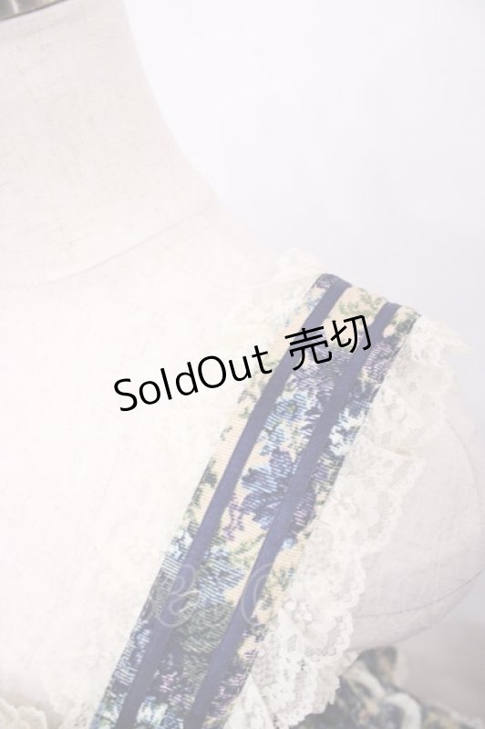 画像7: metamorphose / ゴブランプリントシャーリングティアードリボンジャンパースカート Free ブルー H-26-01-21-1035-ME-OP-NS-ZH (7)