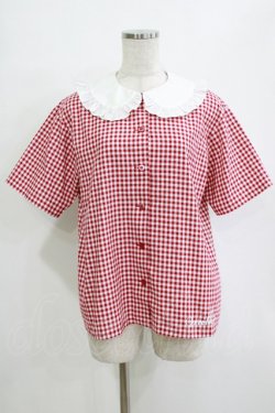 画像1: MILK / ギンガムブラウス  レッド H-26-01-21-051-ML-BL-KB-ZH