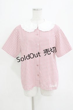 画像1: MILK / ギンガムブラウス  レッド H-26-01-21-051-ML-BL-KB-ZH