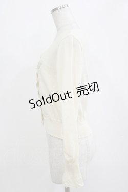 画像2: Emily Temple cute / ロゴ刺繍ニットカーディガン  アイボリー H-26-01-21-053-ET-TO-KB-ZH