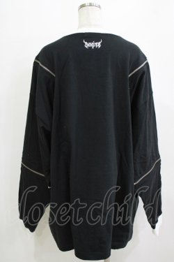 画像3: Amilige / 檀上大空コラボイラスト肩ZIPロングTシャツ「I'm a devil now!」  ブラック H-26-01-21-055-PU-TO-KB-ZH