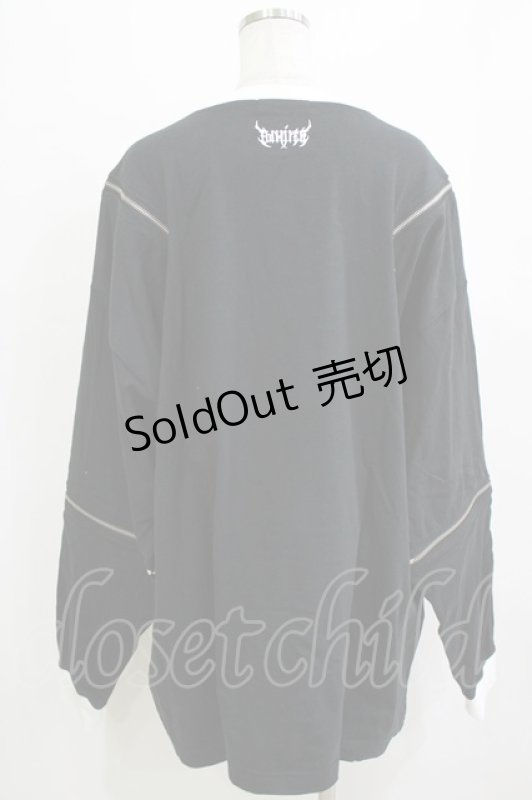 画像3: Amilige / 檀上大空コラボイラスト肩ZIPロングTシャツ「I'm a devil now!」  ブラック H-26-01-21-055-PU-TO-KB-ZH (3)