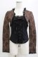 画像1: STEAM / ボレロレイヤード風トップス  黒×茶 H-26-01-21-056-HN-TO-KB-ZH (1)