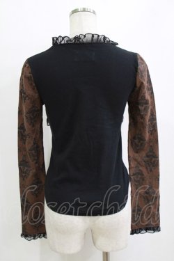 画像3: STEAM / ボレロレイヤード風トップス  黒×茶 H-26-01-21-056-HN-TO-KB-ZH