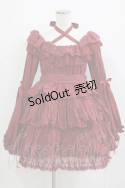 画像1: Vallee lys / Coquelicot Dress -gauze-  ワイン H-26-01-21-005-GO-OP-KB-ZH