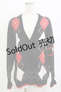 MILK / MILKアーガイルカーデ  ブラック H-26-01-21-060-ML-TO-KB-ZH