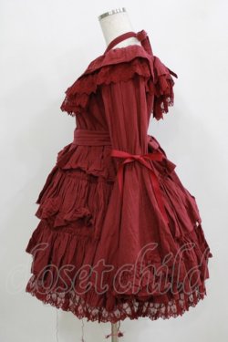 画像2: Vallee lys / Coquelicot Dress -gauze-  ワイン H-26-01-21-005-GO-OP-KB-ZH