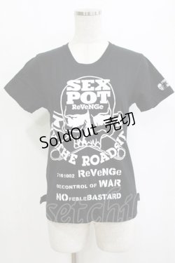 画像1: SEX POT ReVeNGe / プリントTシャツ S ブラック H-26-01-21-062-SP-TO-KB-ZH