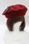 画像1: Jane Marple / エンブレムブローチ付ベレー  ボルドー H-26-01-21-071-JM-AC-KB-ZH (1)